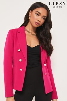 Lipsy Hot Pink Military Tailored Button Blazer (R75019) | INR 6,652