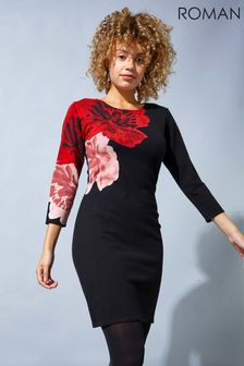 Roman Black Originals Floral Print Knitted Dress (R75232) | €57