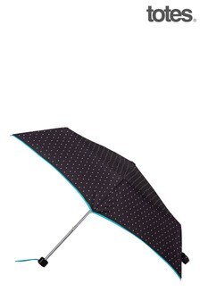 Totes Black SuperMini Vintage Umbrella With Faceted Handle (R77071) | $20