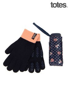 Totes Pink Compact Flat & Knit Glove (R77363) | ₪ 102
