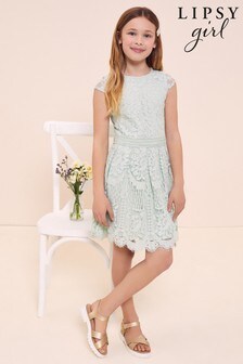 Lipsy Mint Green Cap Sleeve Lace Occasion Dress (R77473) | €72 - €82