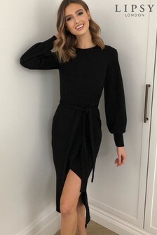 Robe cache-cœur Lipsy douillette effet côtelé