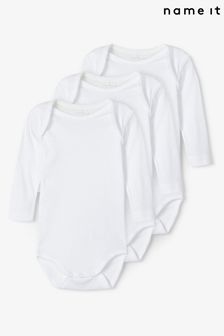 Name It White Long Sleeve Bodysuit 3 Pack (R80138) | 7,690 Ft