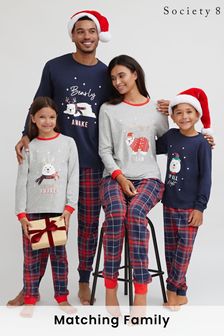 Society 8 Red Bearly Awake Matching Family Bear Christmas PJ Set (R80394) | €33