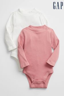 Gap Pink and White Ribbed Bodysuit 2-Pack (R80416) | €21
