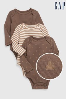 Gap Brown Organic Cotton Print Bodysuit 3-Pack (R80455) | €21