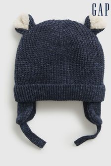 Gap Blue Sherpa Lined Bear Beanie Hat (R80543) | €15.50