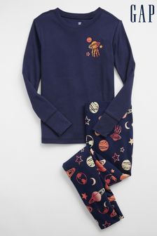 Gap Blue Organic Cotton Space Graphic Long Sleeve Pyjama Set (R80600) | 37 €