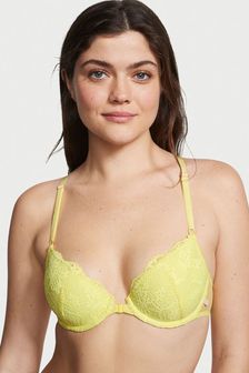 Victoria's Secret Lime Citron Yellow Lace Front Close Push Up Bra (R80696) | €41