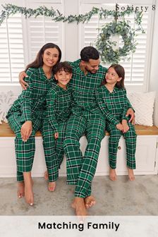 Society 8 Green Flannel Matching Family Flannel Christmas PJ Set (R81742) | €10.50