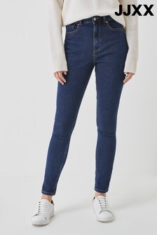 JJXX Mid Dark Blue Denim High Waist Skinny Jeans (R83314) | ₪ 89