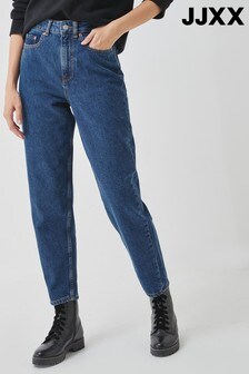JJXX Dark Blue Denim High Waist Mom Jeans (R83316) | ₪ 115