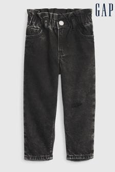 Gap Washed Black Paperbag Mom Washwell Jeans (12mths-5yrs) (R84025) | €35
