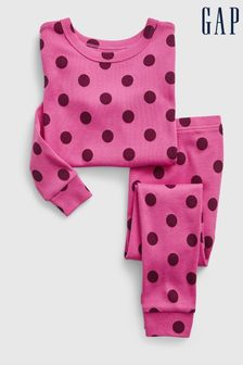 Gap Pink Organic Cotton Polka Dot Long Sleeve Pyjamas (R84079) | €19.50