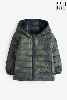 Gap Green Camo Water Resistant Recycled Lightweight Puffer Jacket (R84110) | €23