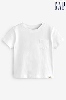 Gap White Pocket Short Sleeve Crew Neck T-Shirt (12mths-5yrs) (R84403) | €4.50