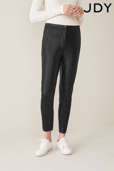 JDY Black High Waisted Faux Leather Skinny Trousers (R84703) | €13.50
