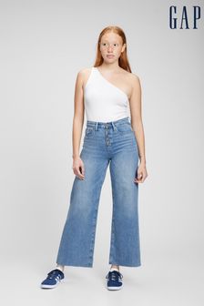 Gap Hochtaillierte Jeans mit weitem Bein und rohem Saum (R84957) | 78 €