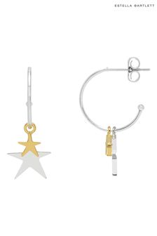 Estella Bartlett Silver Double Star Drop Earrings (R89892) | $53
