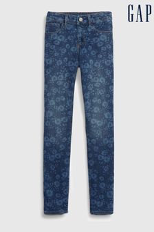 Gap Dark Wash Blue Floral Skinny Jeans (R90787) | €22