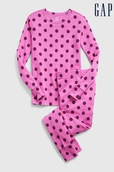 Pijamale din bumbac organic cu buline polka Gap (R90796) | 149 LEI