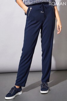 כחול כהה - מכנסי טרנינג 29 של Roman עם קשירה קדמית (R91507) | ‏130 ₪