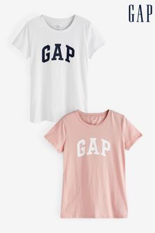 Gap White and Pink Logo Short Sleeve Crew Neck T-Shirt 2-Pack (R91650) | €15