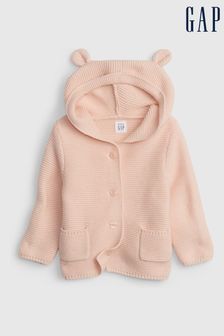 Gap Pink Knitted Brannan Bear Cardigan - Baby (Newborn - 24mths) (R92907) | Kč715