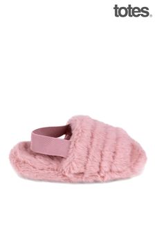 Totes Pink Childrens Faux Fur Slider Slipper (R93701) | 19 €