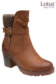 Lotus Footwear Brown Casual Heeled Boot (R93800) | $99