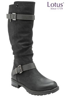 Lotus Footwear Black Casual Leg Boot (R93812) | $107