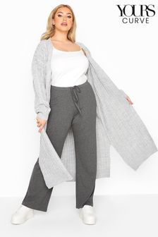 Yours Curve Dark Grey Bestseller Wide Leg Pull On Stretch Jersey Yoga Joggers (R93981) | €29