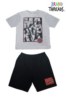 Brand Threads Grey Marvel Mens Short Pyjamas (R94455) | ₪ 102