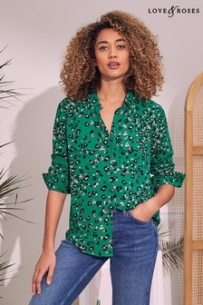 Love & Roses Green Animal Regular Patch Pocket Shirt (R95363) | €20.50