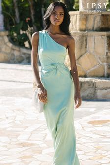 Lipsy Sage One Shoulder Knot Front Maxi Dress (R95907) | CHF 62