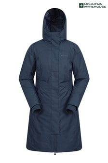 Mountain Warehouse Blue Polar Hybrid Womens Long Down Jacket (R96170) | €118