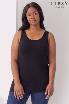 Lipsy Black Curve Curve Long Line Vest Top (R96402) | €13.50