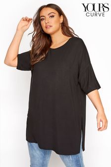 Yours Black Curve Oversized T-Shirt (R98776) | ₪ 79