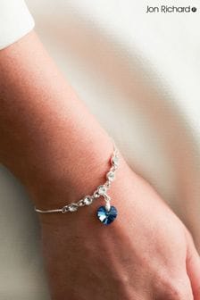 Jon Richard Blue Silver Plated Bermuda Blue Heart Toggle Bracelet (R99042) | ₪ 126