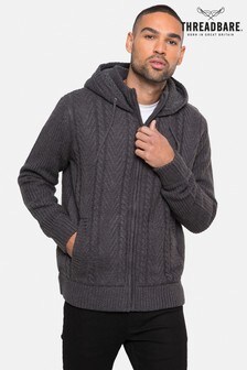 Threadbare Grey Zip Through Hooded Cardigan (R99257) | kr510