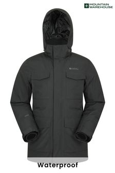 Mountain Warehouse Black Concord Waterproof Extreme Mens Down Long Jacket (R99609) | OMR83
