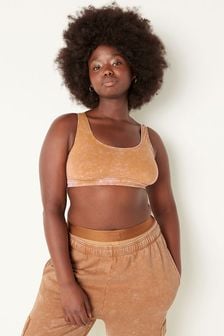 Victoria's Secret PINK Warm Brown Wash Loungin' Cotton Scoop Bralette (RG3802) | €11.50