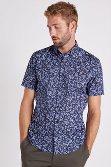 Navy Blue - Floral Shirt (T00558) | CHF 33
