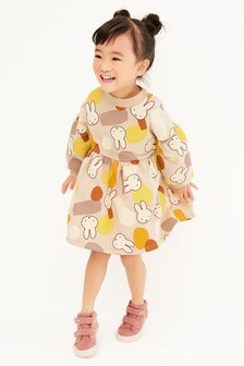 Cream Miffy Cosy Sweat Dress (3mths-7yrs) (T00561) | CHF 18 - CHF 21