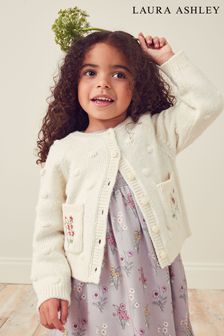 Laura Ashley Ecru White Floral Embroidered Cardigan (T00726) | €28 - €31