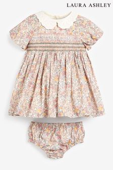Laura Ashley Embroidered Smock Collar Prom Dress (T00807) | €35 - €37