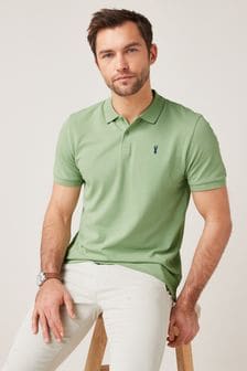 Green Regular Fit Pique Polo Shirt (T00952) | CHF 20