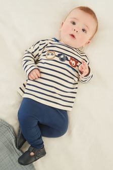 Marineblau/Motiv - Baby-Set mit T-Shirt und Leggings, 2er-Pack (0 Monate bis 3 Jahre) (T01442) | 16 € - 19 €