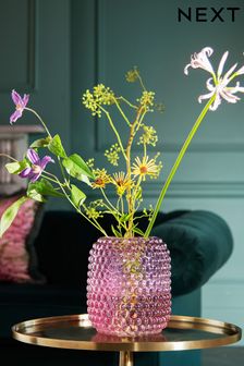 Pink Glass Bobble Flower Vase (T01583) | €28