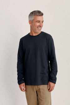 Seasalt Cornwall Mens Blue Allet Long Sleeve T-Shirt (T01630) | €43
